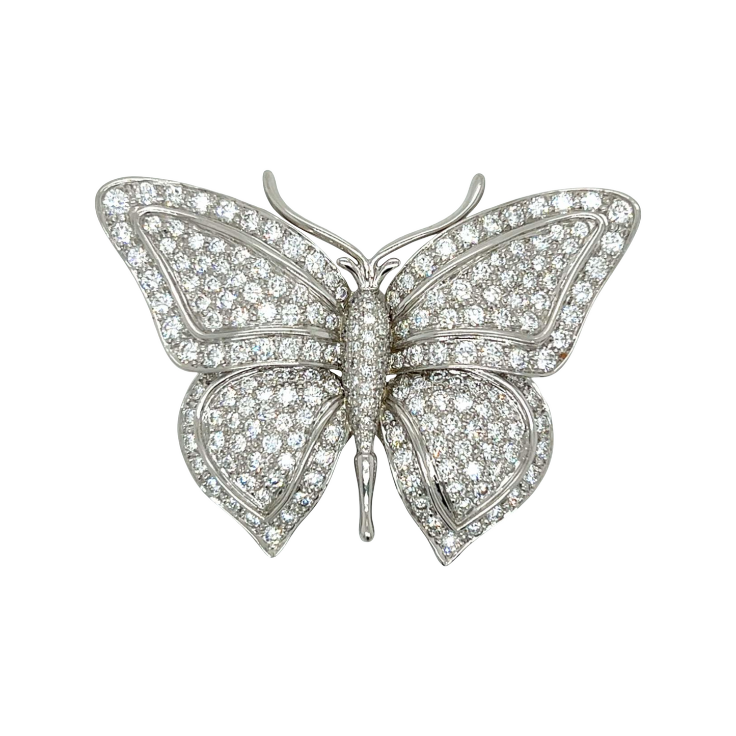 Tiffany & Co. Post-1980s Platinum Diamond Butterfly Brooch front