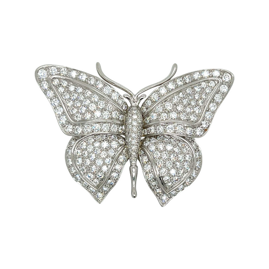 Tiffany & Co. Post-1980s Platinum Diamond Butterfly Brooch front