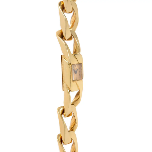 Piaget Switzerland 1970s 18KT Yellow Gold Enamel Watch Bracelet side