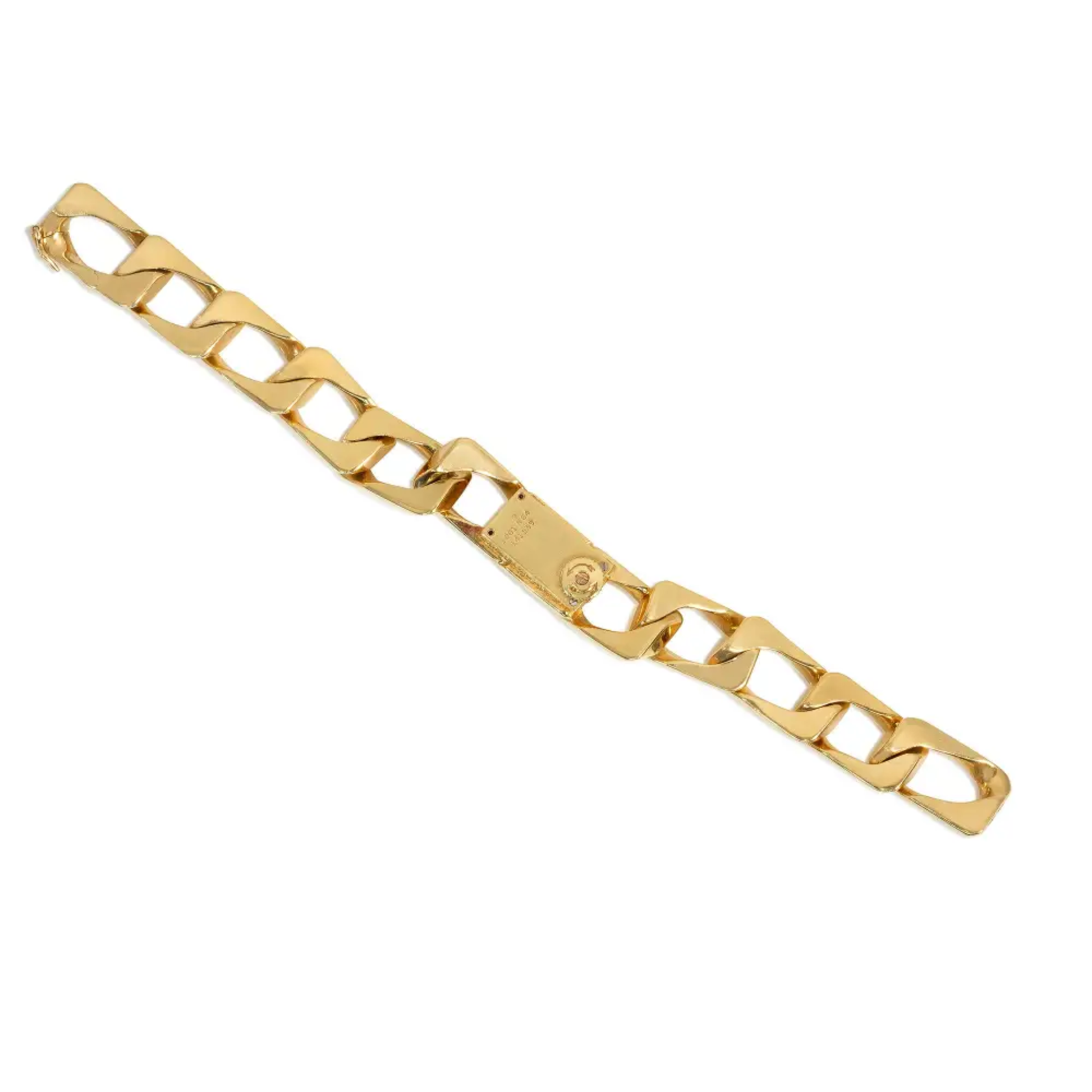 Piaget Switzerland 1970s 18KT Yellow Gold Enamel Watch Bracelet back