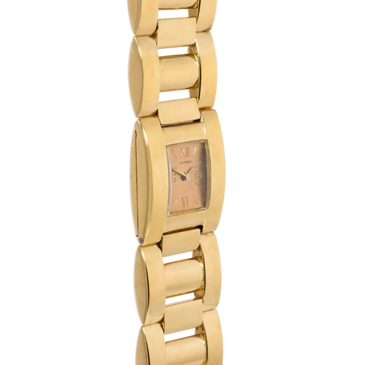 Hermes France 1960s 18KT Yellow Gold Watch Bracelet side