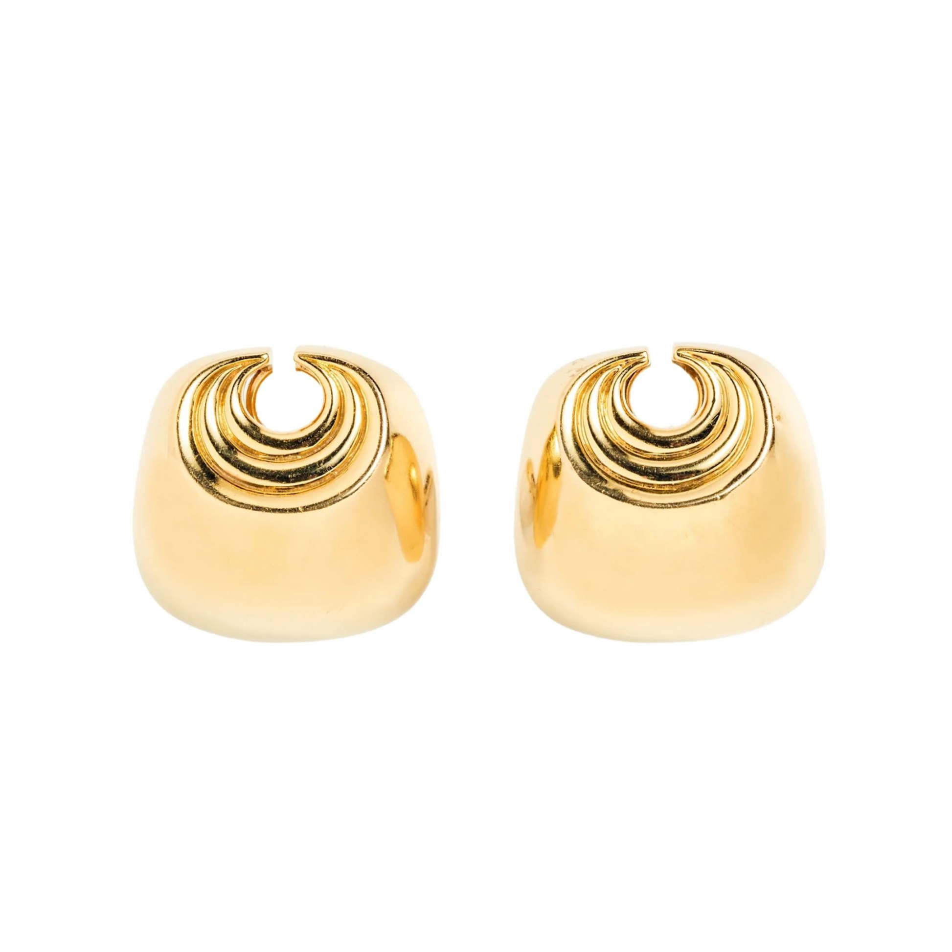 David Webb 1980s 18KT Yellow Gold Earrings front