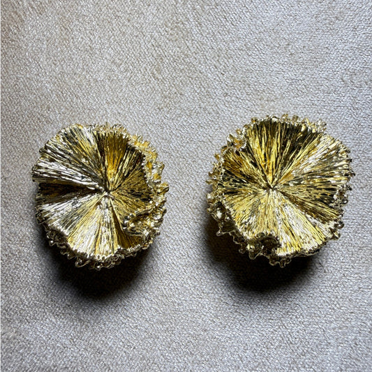 Chaumet Paris 1980s 18KT Yellow Gold earclips front