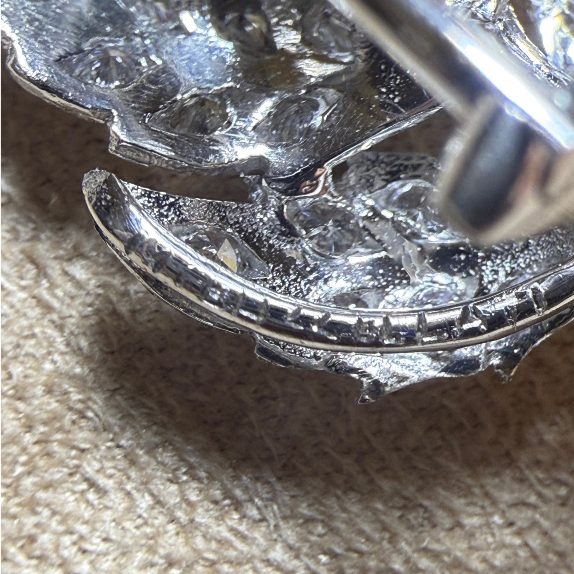 Buccellati Italy 1980s Platinum & 18KT Yellow Gold Diamond Earrings signature