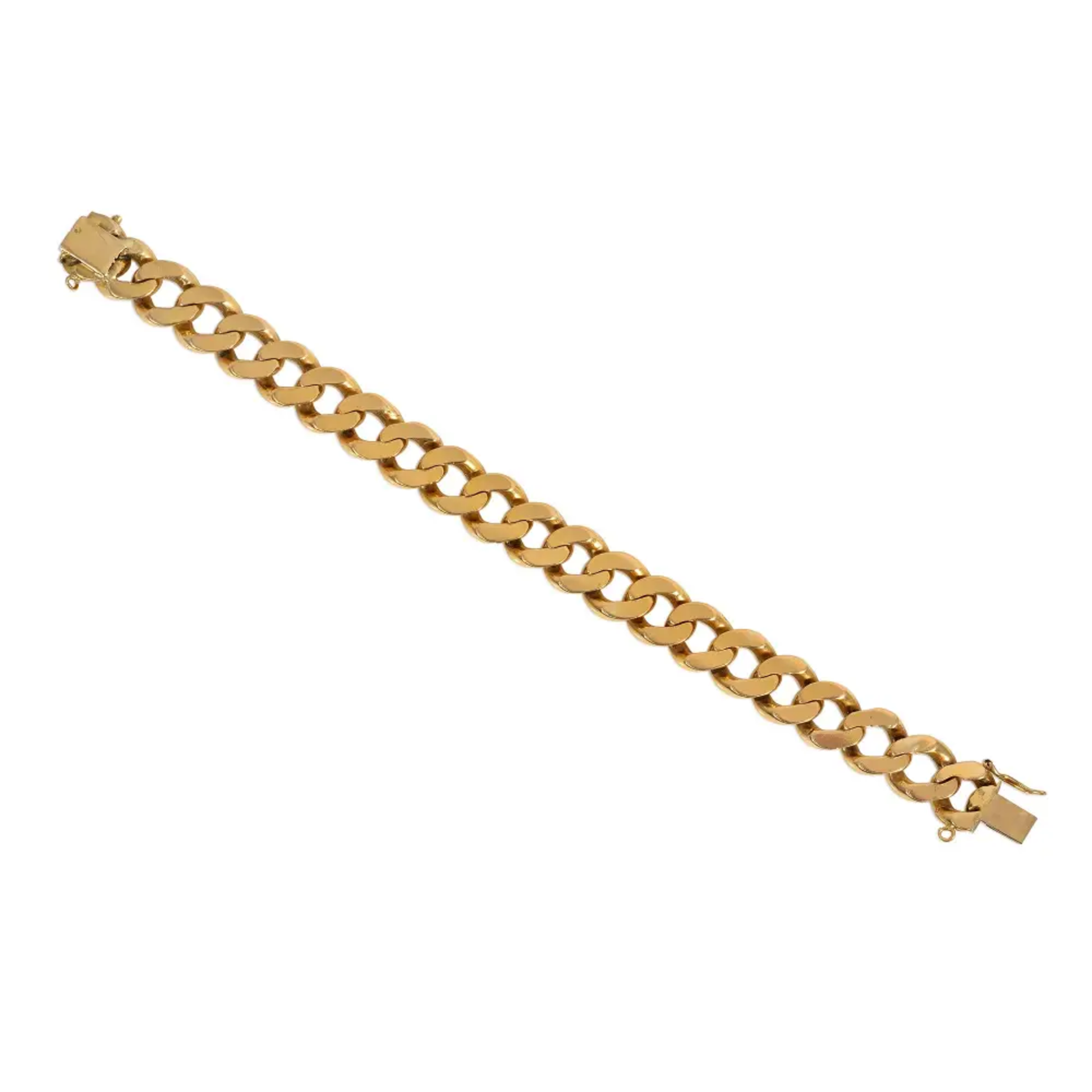 French 1950s 18KT Yellow Gold Bracelet back