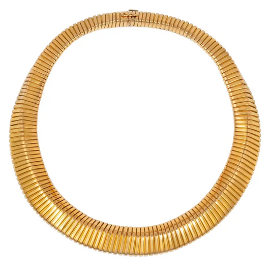 French Retro 18KT Yellow Gold Necklace front