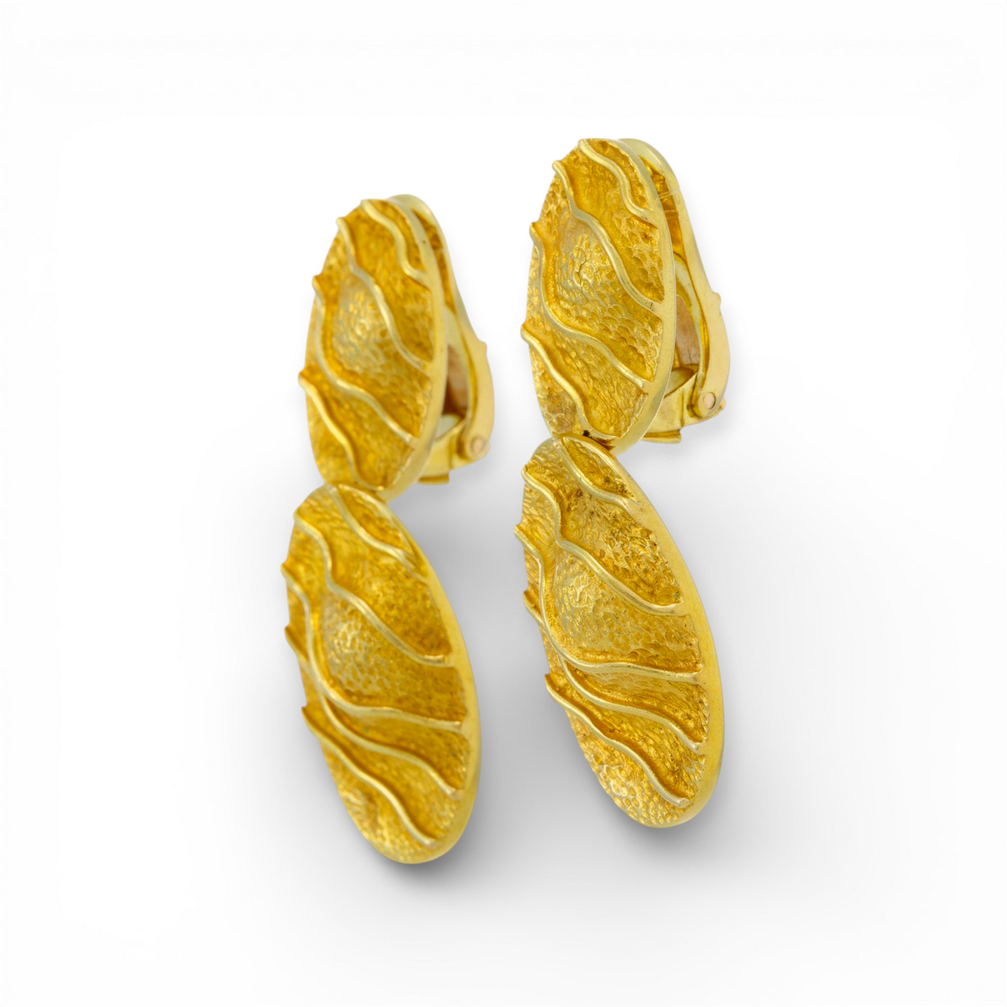 Mapamenos Natepas Greece 1980s 18KT Yellow Gold Earrings side