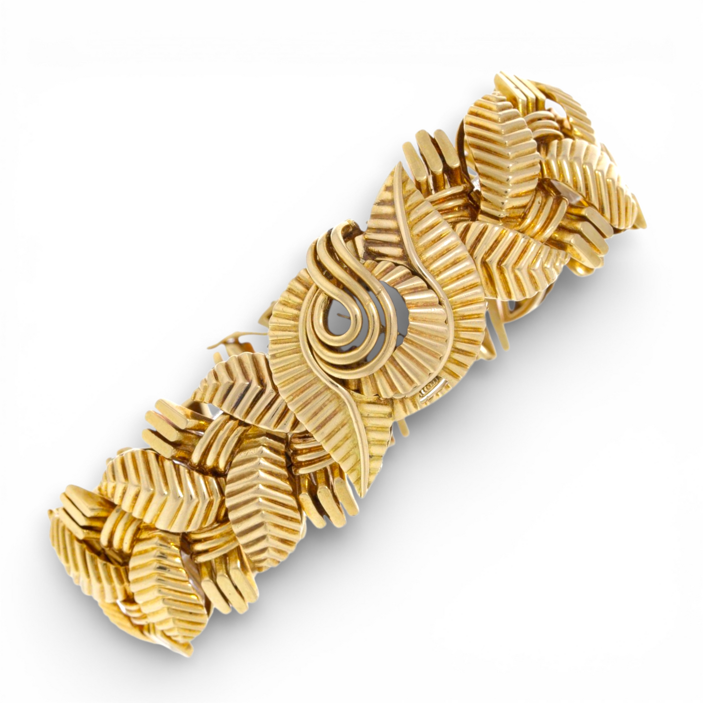 1960s 18KT Yellow Gold Watch Bracelet front