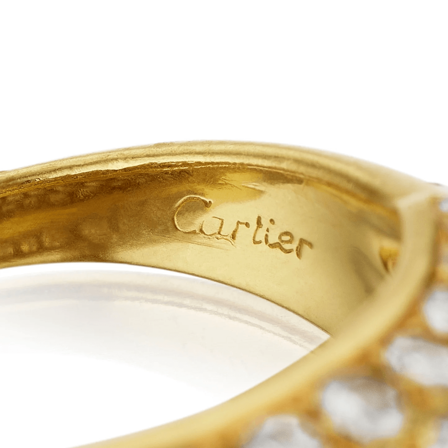 Cartier Paris Post-1980s 18KT Yellow Gold Diamond Ring signature