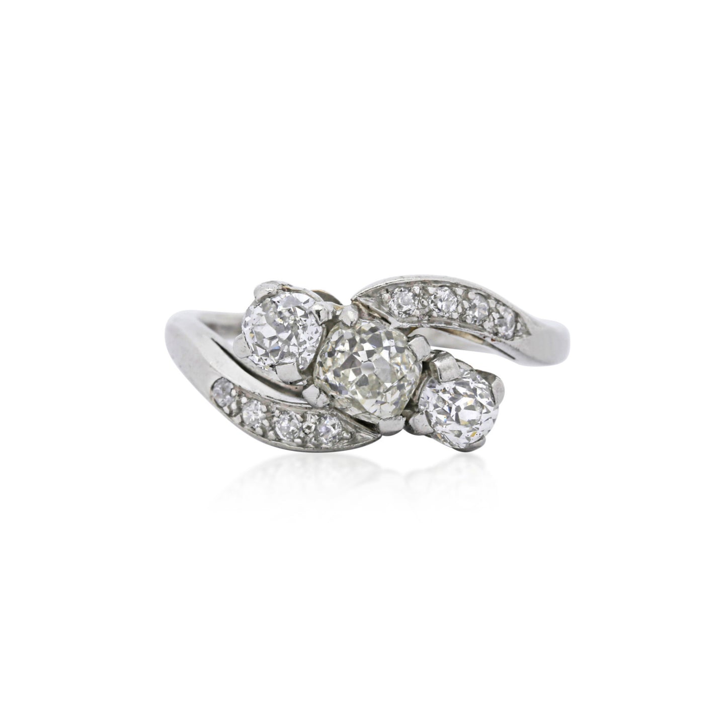 Art Deco Platinum Diamond Ring front