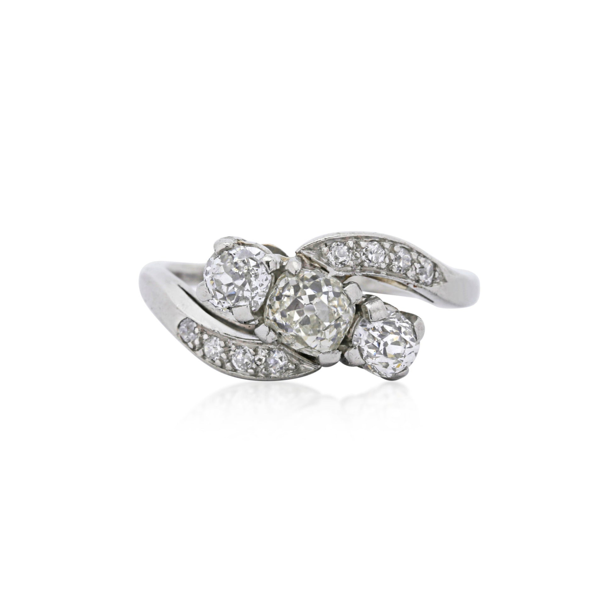 Art Deco Platinum Diamond Ring front