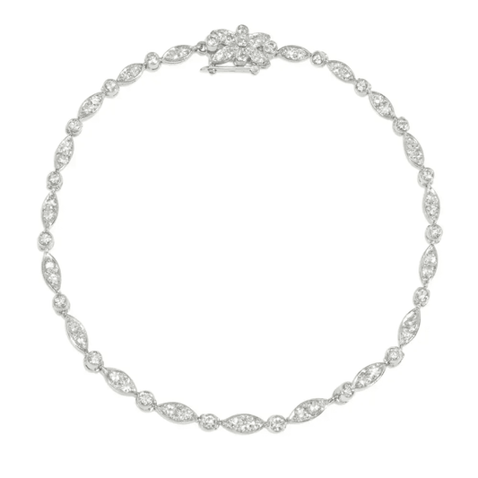1980s Platinum Diamond Bracelet front