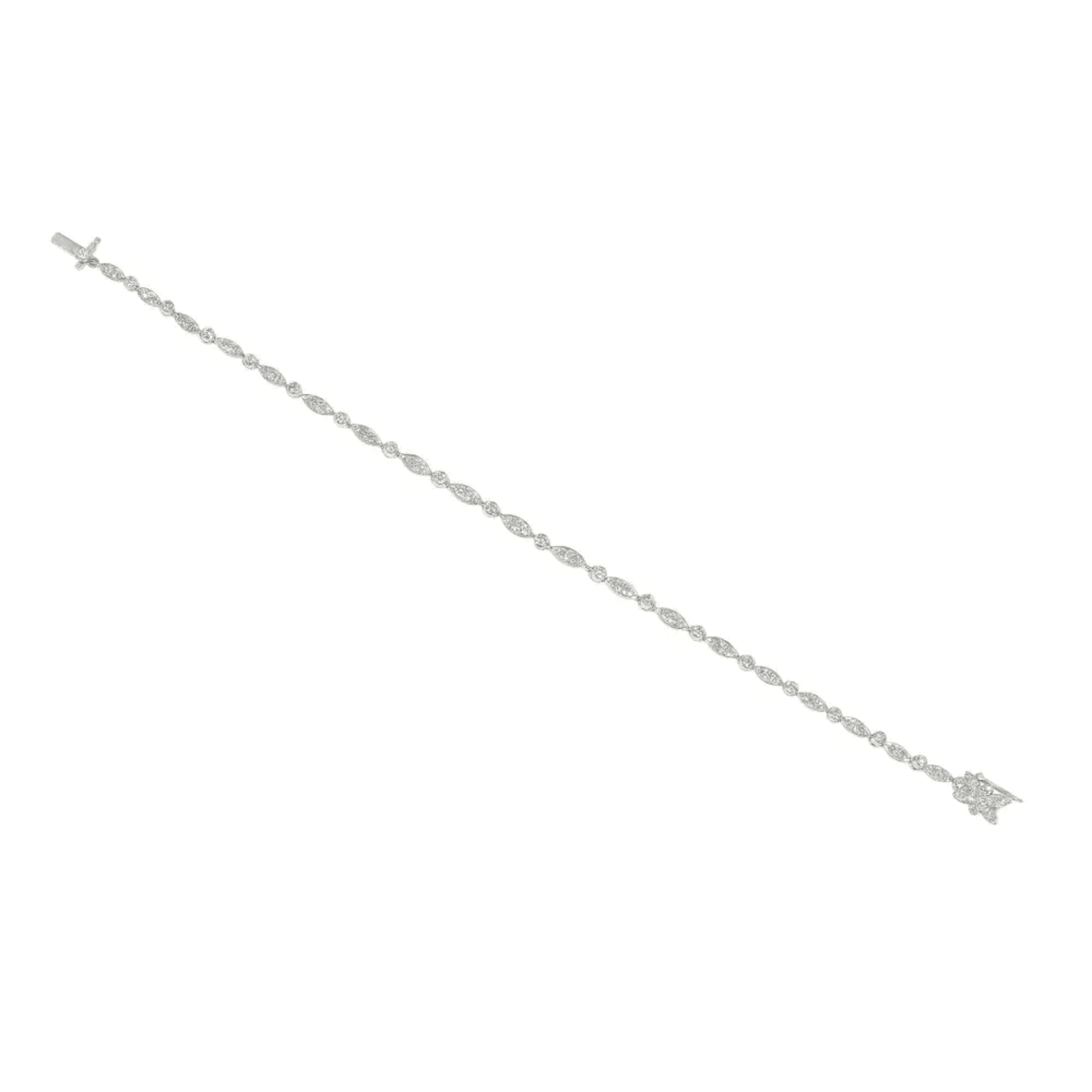 1980s Platinum Diamond Bracelet front