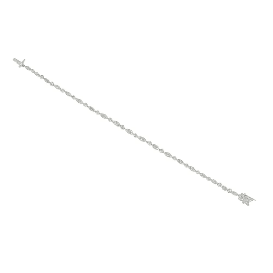 1980s Platinum Diamond Bracelet front