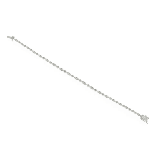 1980s Platinum Diamond Bracelet back