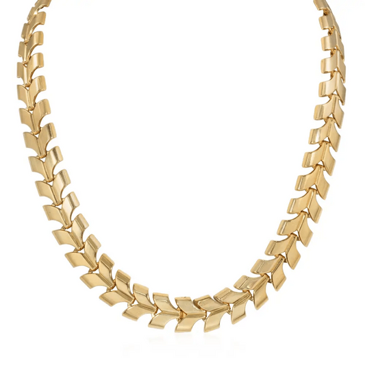 Tiffany & Co. Retro 14KT Yellow Gold Necklace front