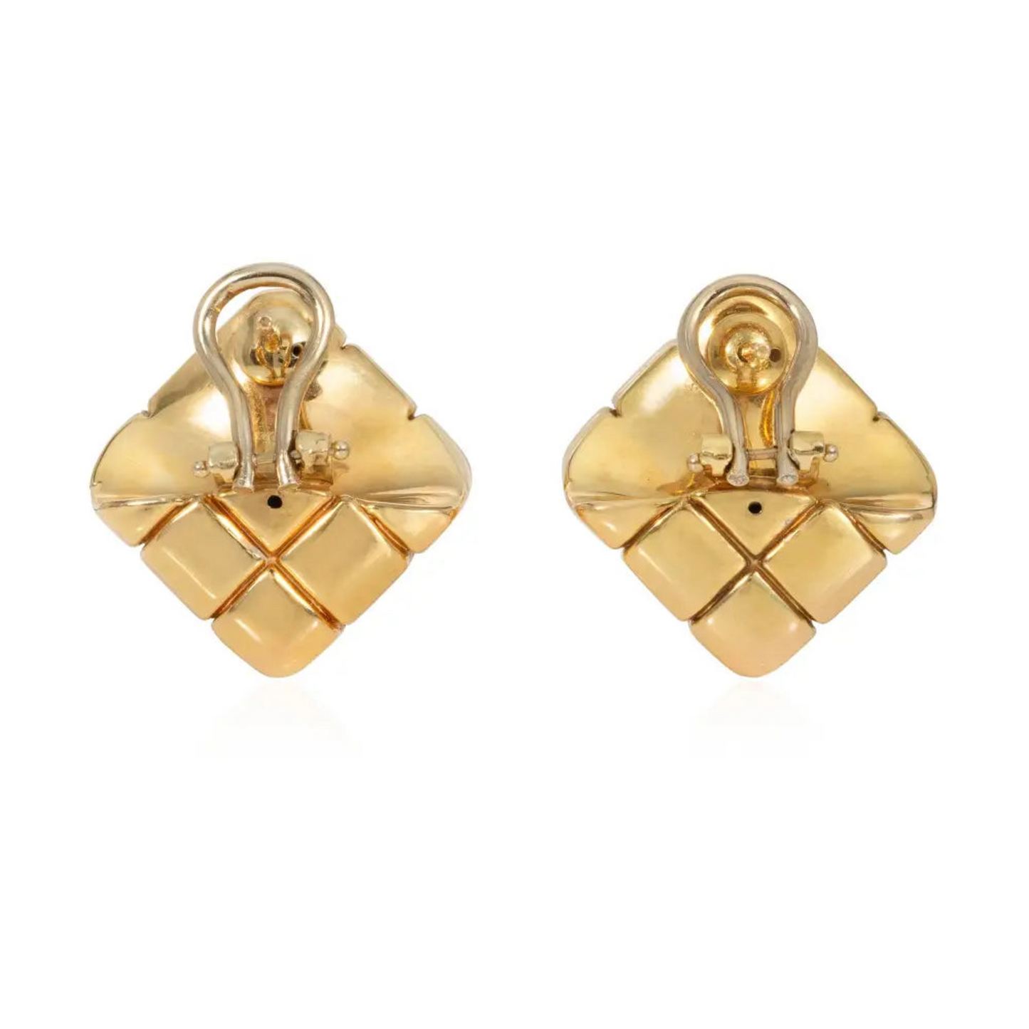 Italian 1980s 14KT Yellow Gold Earrings back