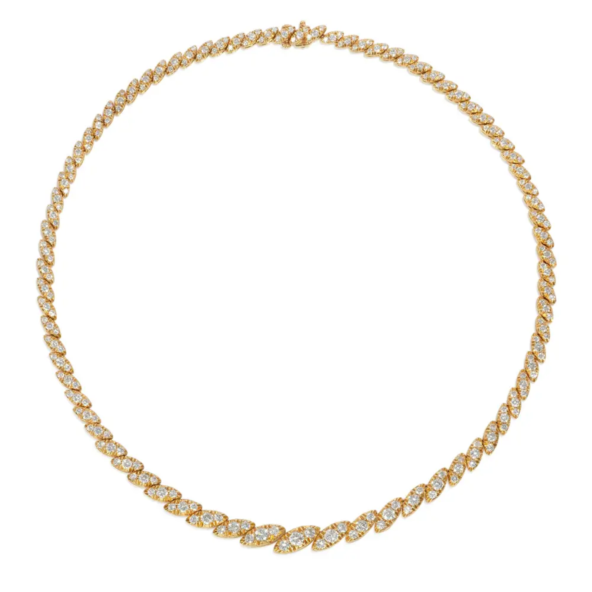 Oscar Heyman Bros. 1960s 18KT Yellow Gold Diamond Necklace front