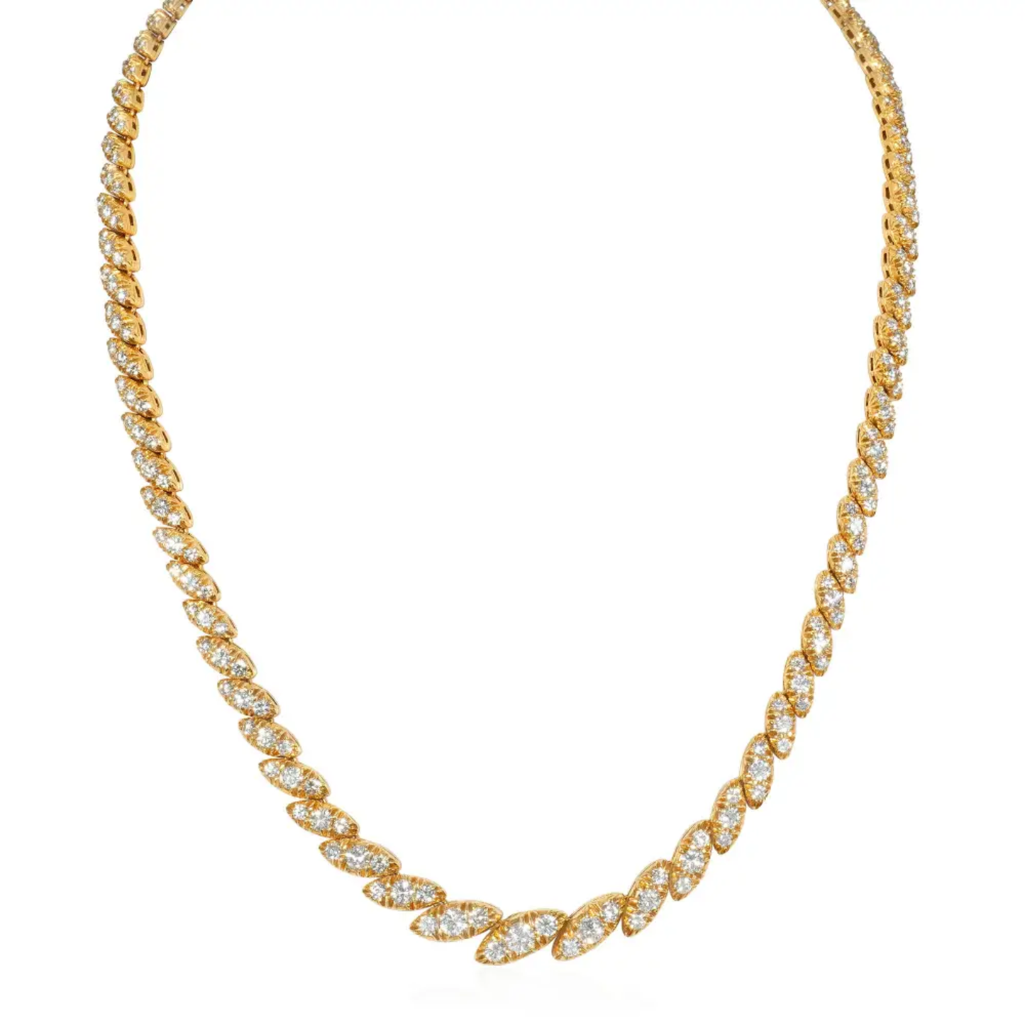 Oscar Heyman Bros. 1960s 18KT Yellow Gold Diamond Necklace front