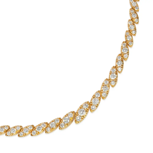 Oscar Heyman Bros. 1960s 18KT Yellow Gold Diamond Necklace close-up details