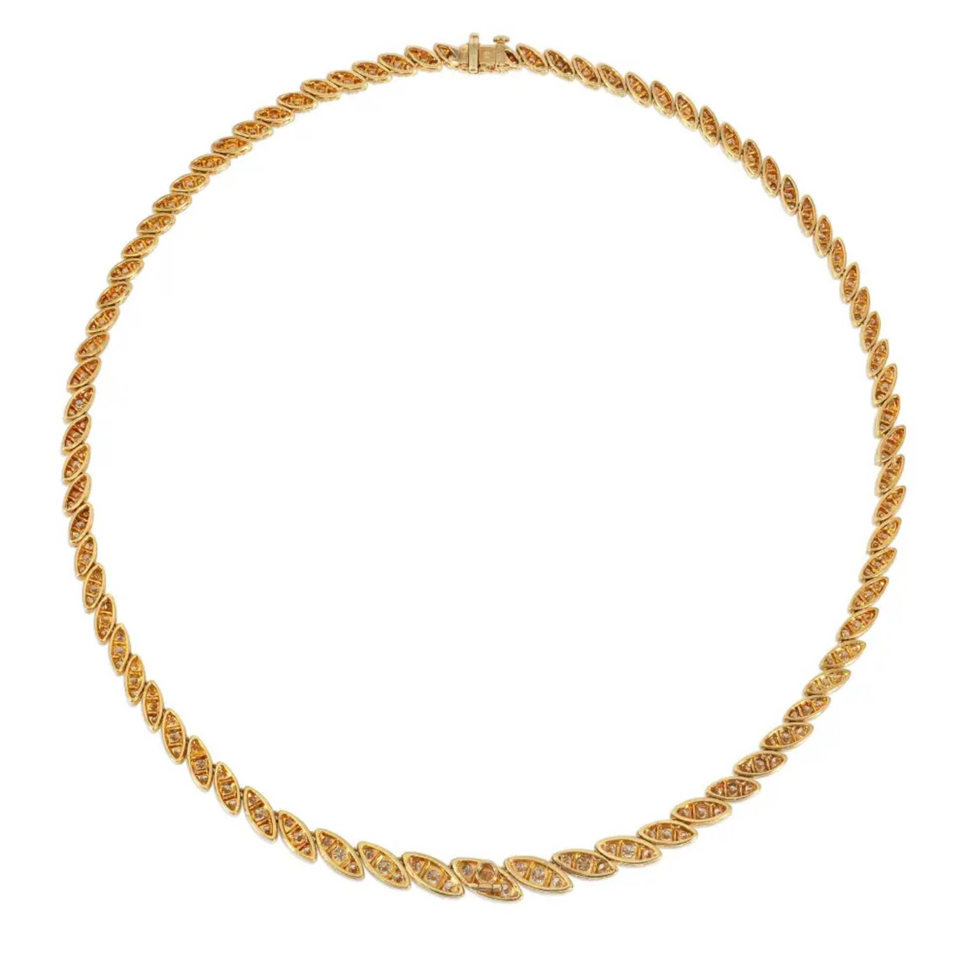Oscar Heyman Bros. 1960s 18KT Yellow Gold Diamond Necklace back