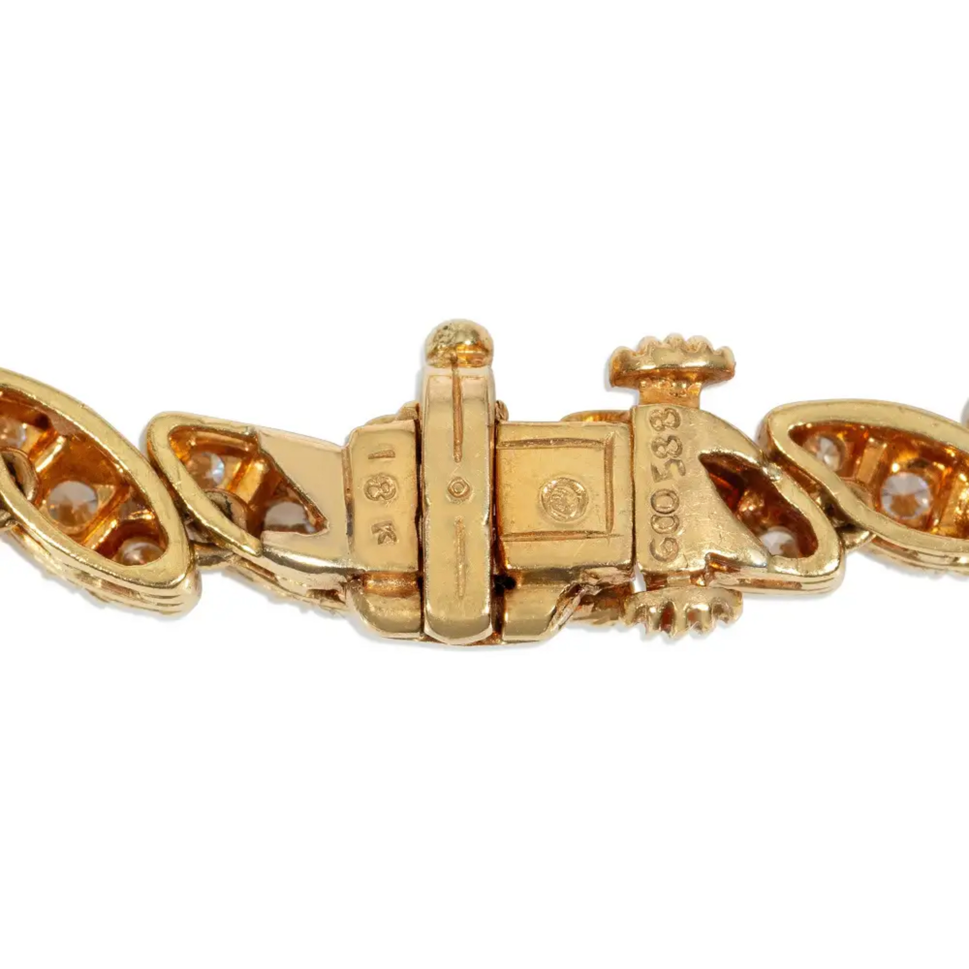 Oscar Heyman Bros. 1960s 18KT Yellow Gold Diamond Necklace clasp