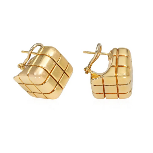 Italian 1980s 14KT Yellow Gold Earrings side