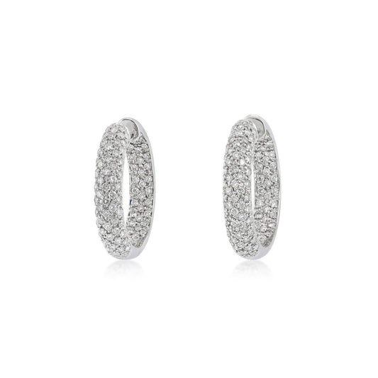 Post-1980s 18KT White Gold Diamond Earrings front