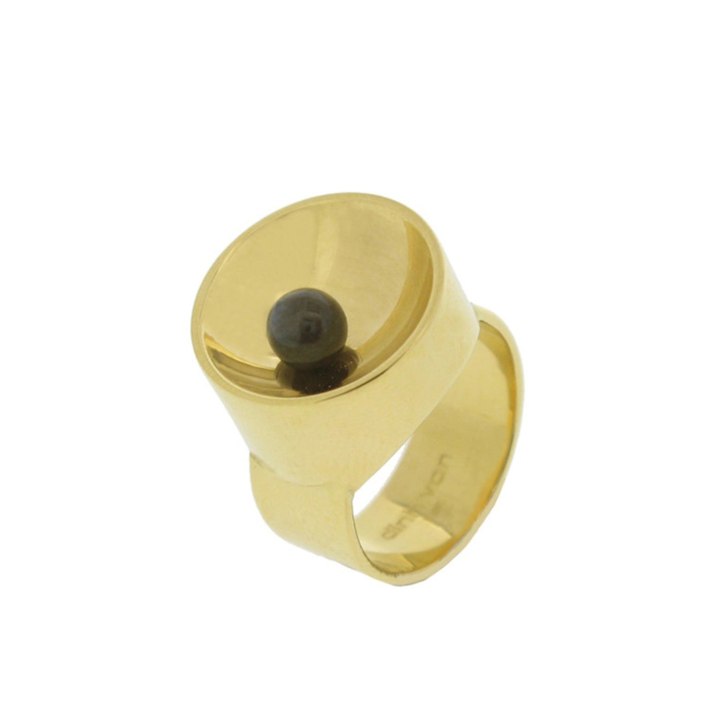 Dinh Van 1970s 18KT Yellow Gold Labradorite Ring side