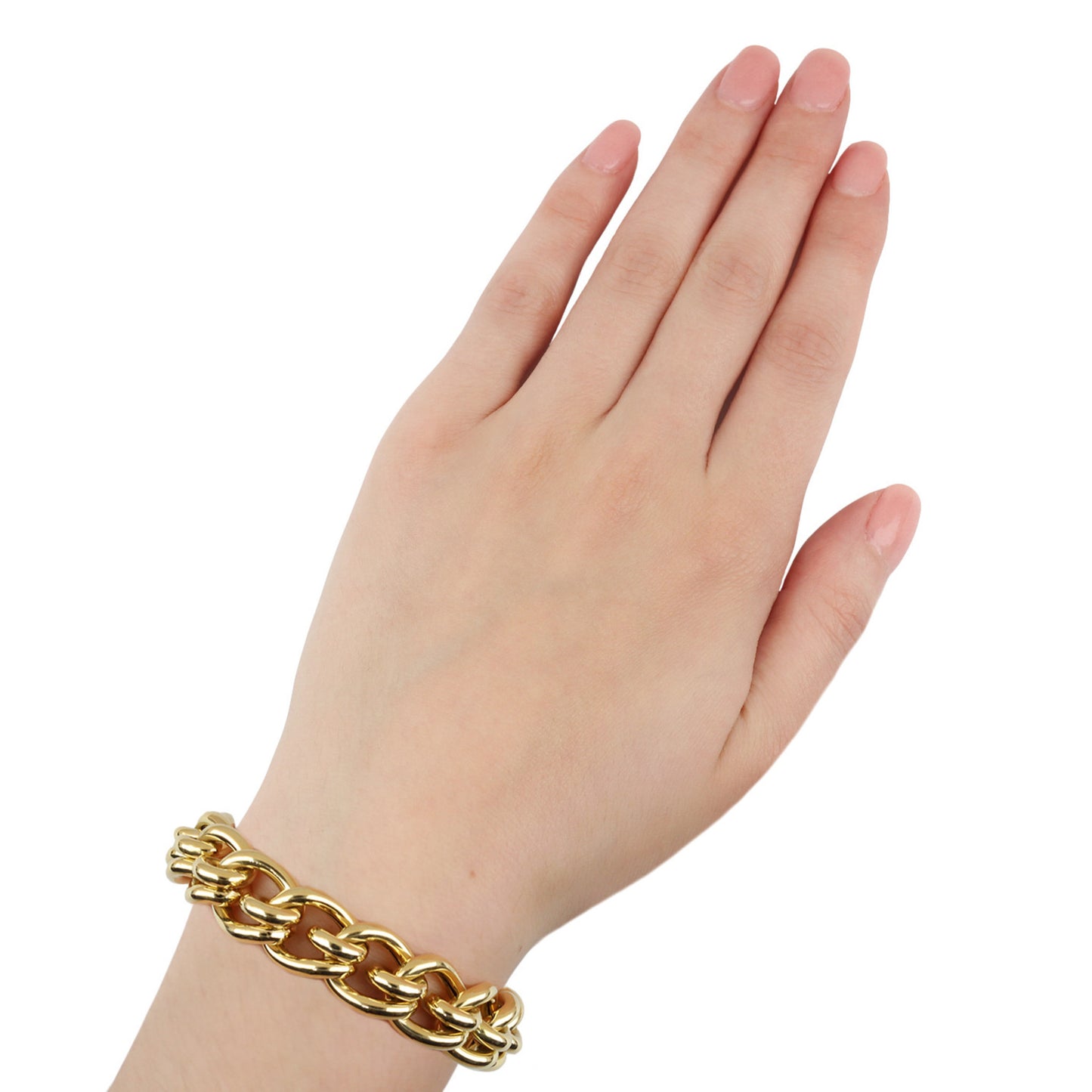 Cartier French 1940s 18KT Yellow Gold Bracelet on wrist