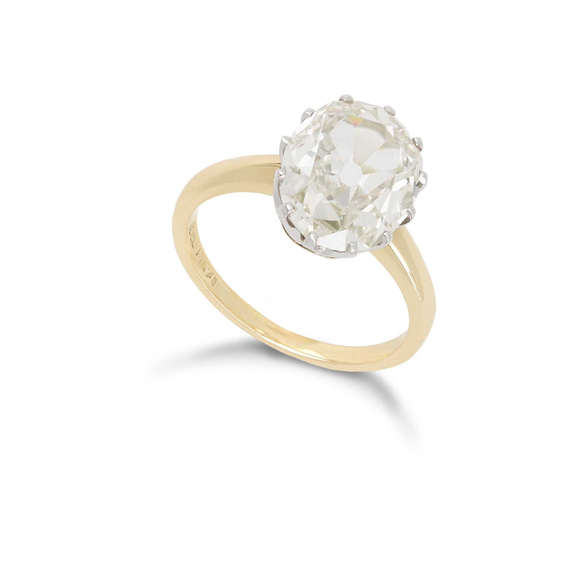 Edwardian Platinum & 18KT Yellow Gold Diamond Ring front