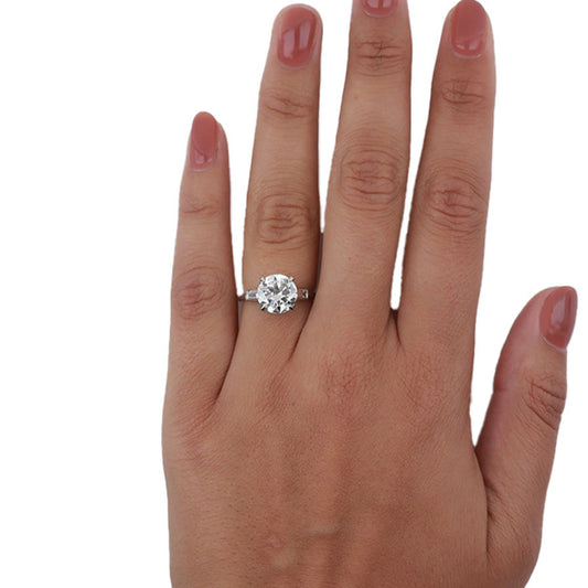 Cartier Paris 1950s Platinum Diamond Ring on finger