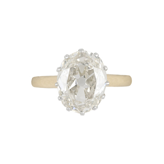 Edwardian Platinum & 18KT Yellow Gold Diamond Ring front