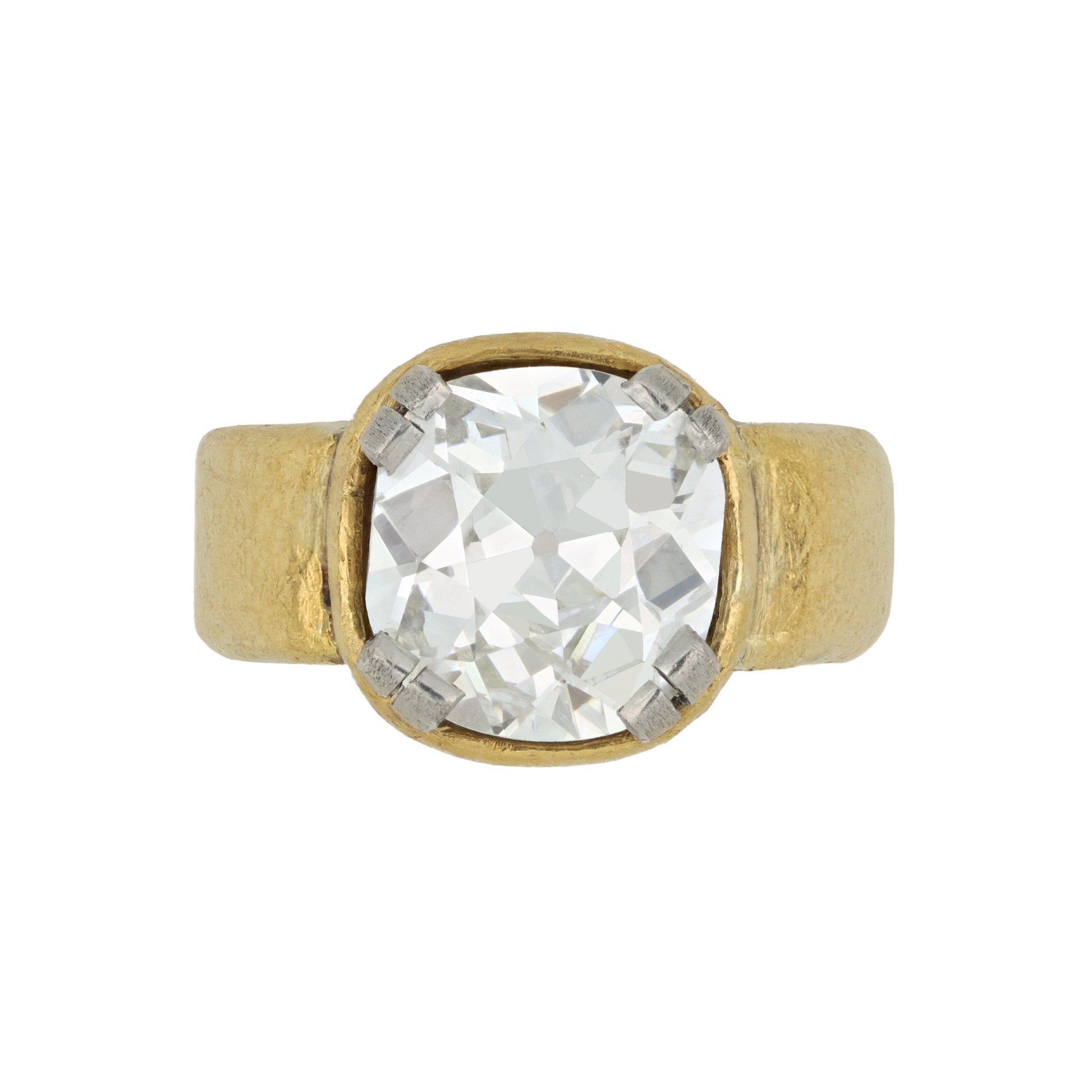 Suzanne Belperron French 1970s 18KT Yellow Gold Diamond Ring front