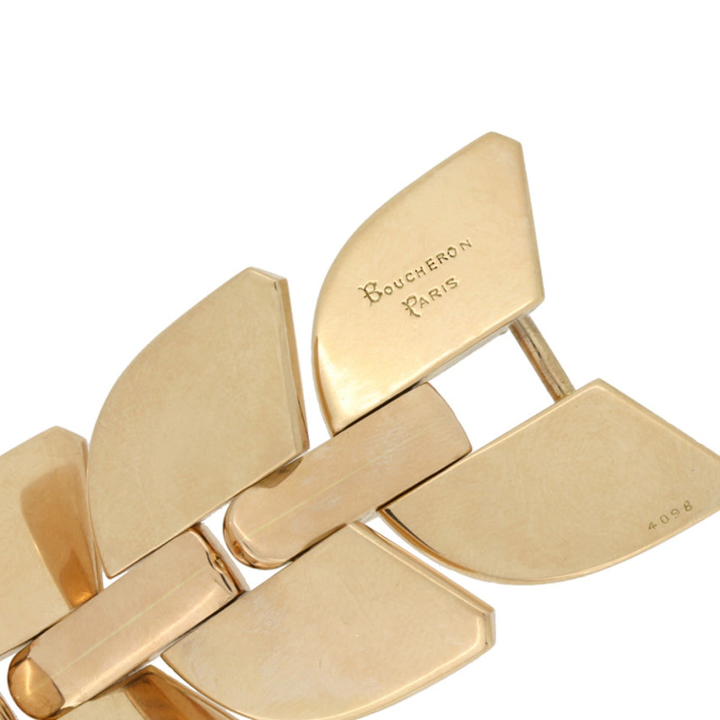 Boucheron Paris 1940s 18KT Rose Gold Bracelet signature