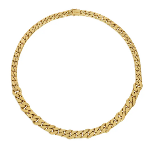 Bulgari Italy 1970s 18KT Yellow Gold Diamond Necklace back