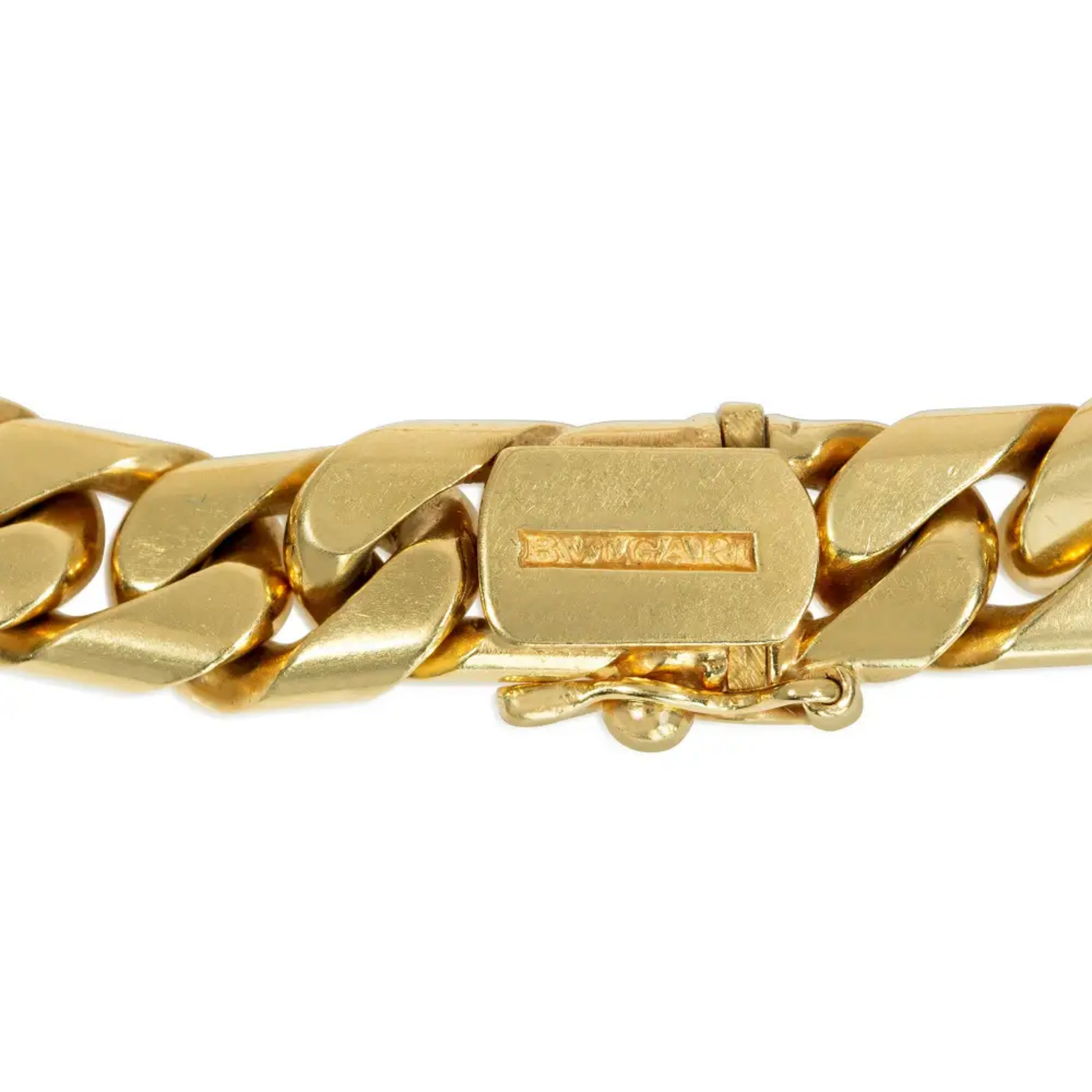 Bulgari Italy 1970s 18KT Yellow Gold Diamond Necklace signature