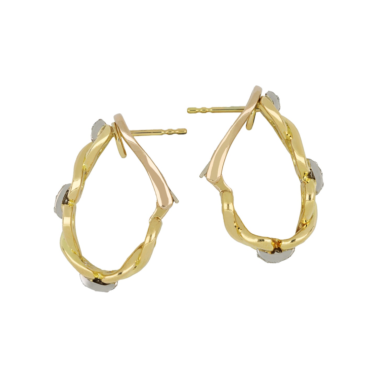 Kutchinsky English 1970s 18KT Yellow Gold Diamond Earrings side