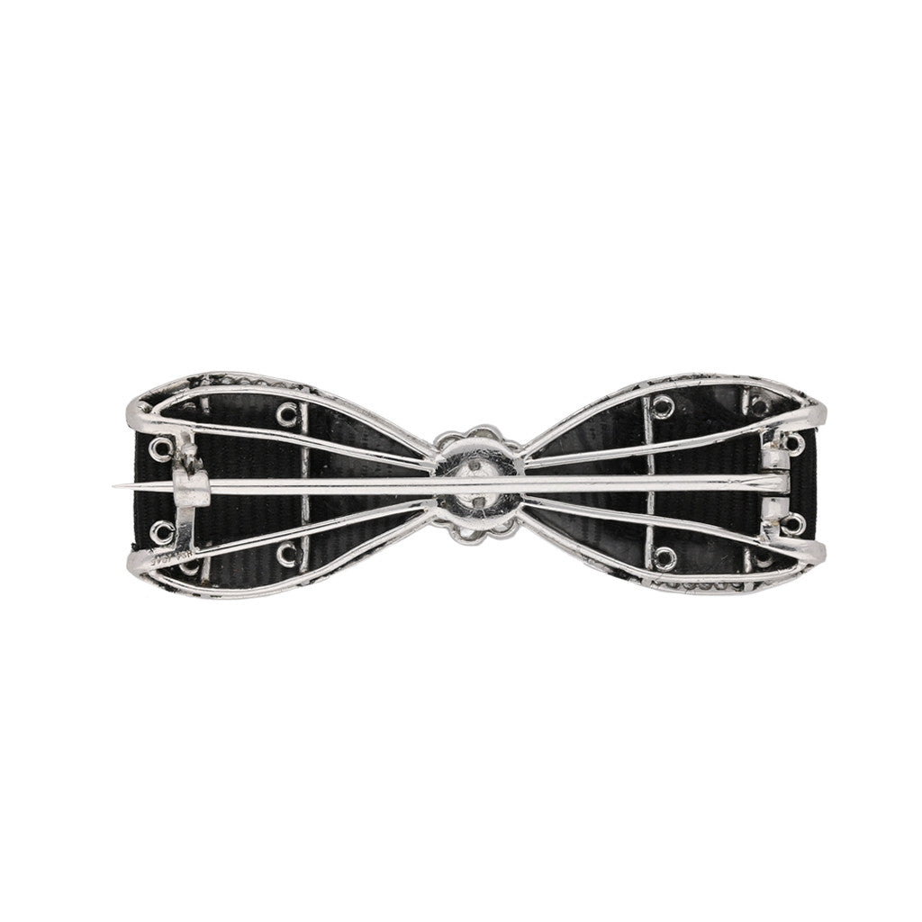 Cartier Edwardian Platinum Diamond & Ribbon Bow Brooch back