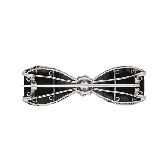 Cartier Edwardian Platinum Diamond & Ribbon Bow Brooch back