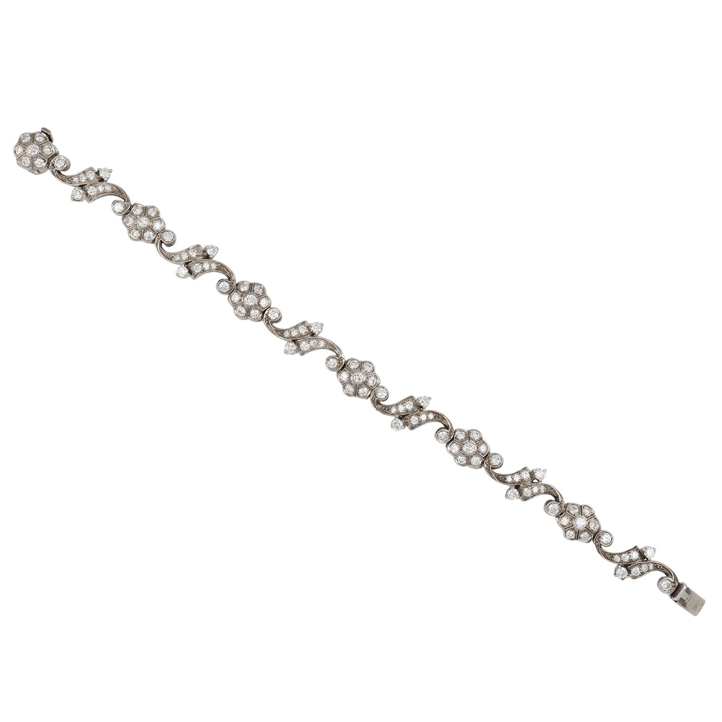 Tiffany & Co. 1940s Palladium Diamond Bracelet front