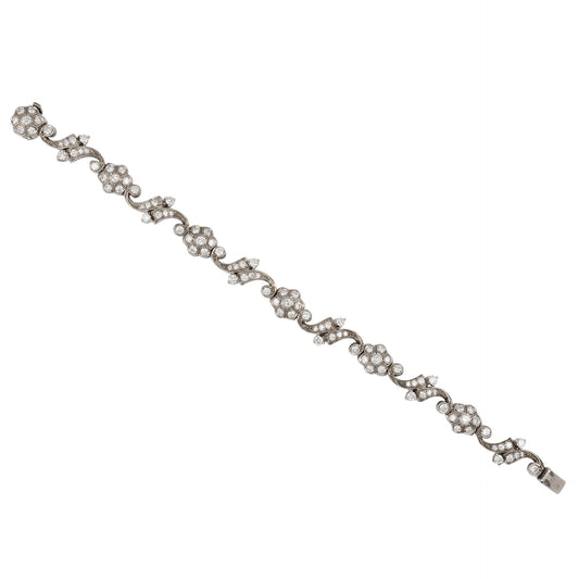 Tiffany & Co. 1940s Palladium Diamond Bracelet front