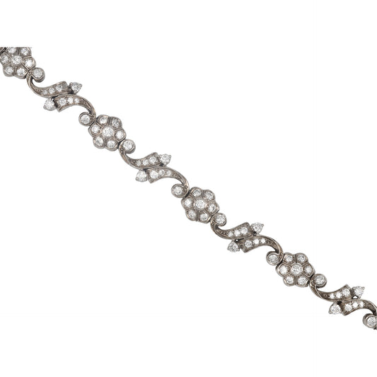 Tiffany & Co. 1940s Palladium Diamond Bracelet close-up