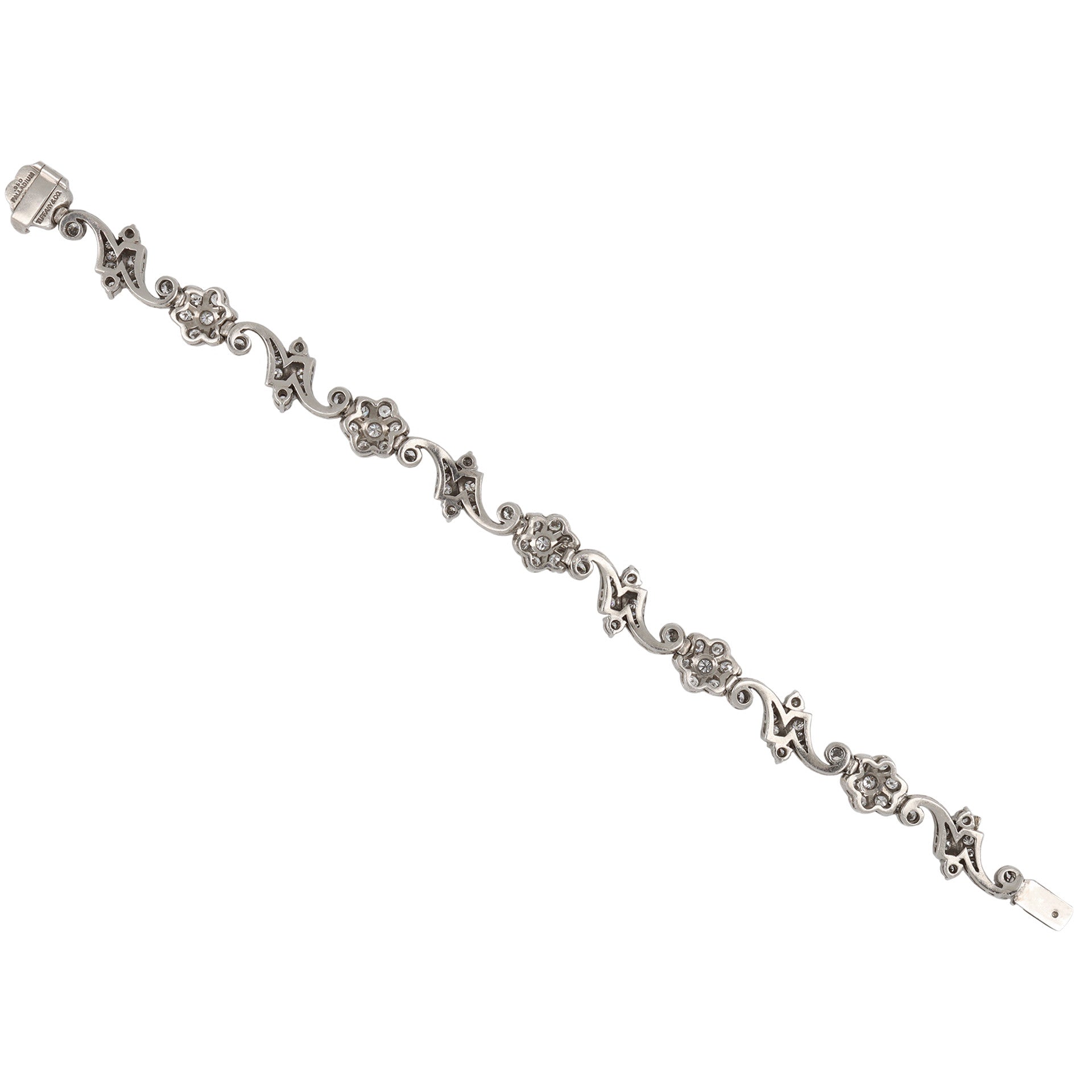Tiffany & Co. 1940s Palladium Diamond Bracelet back