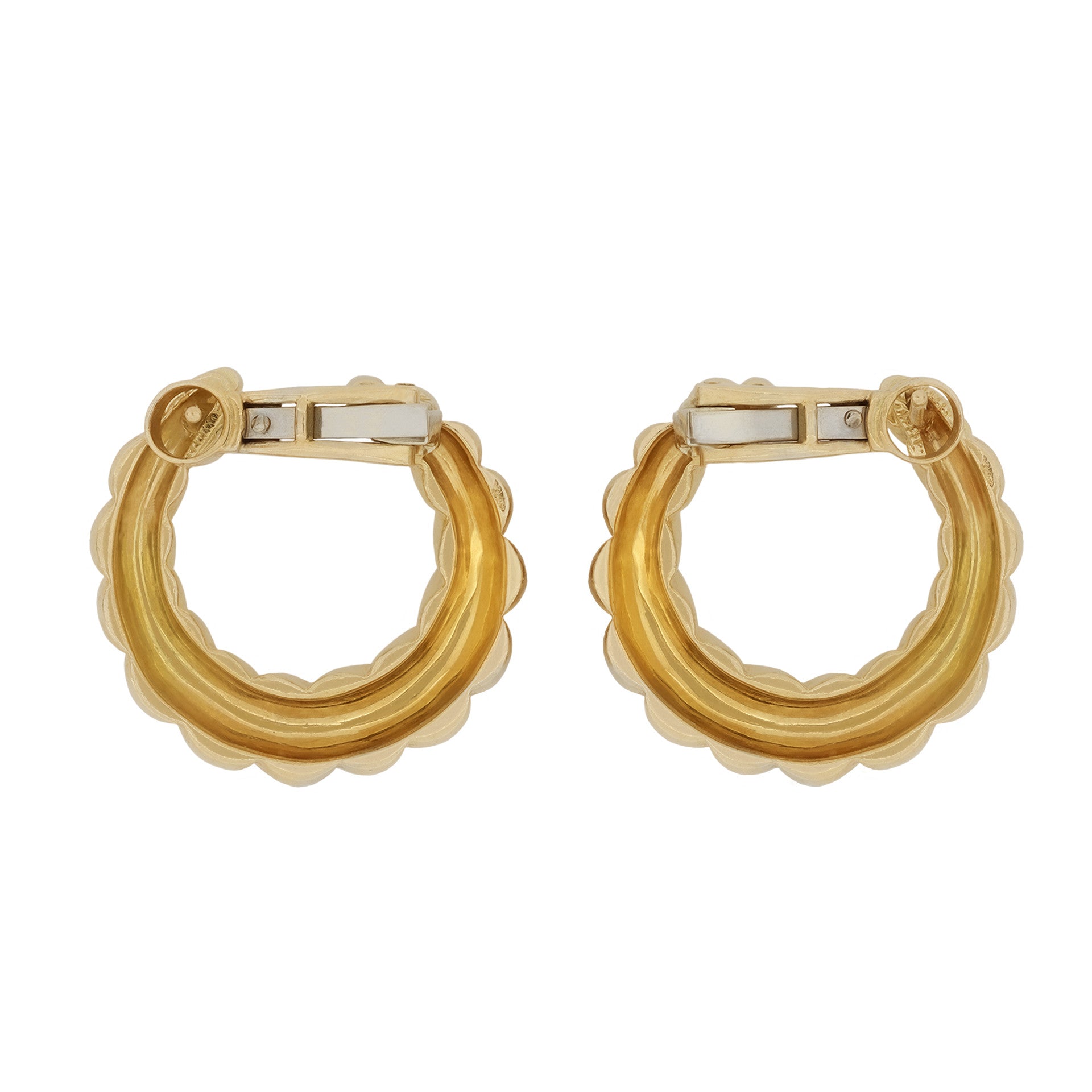Cartier French 1980s 18KT Yellow Gold Earrings back