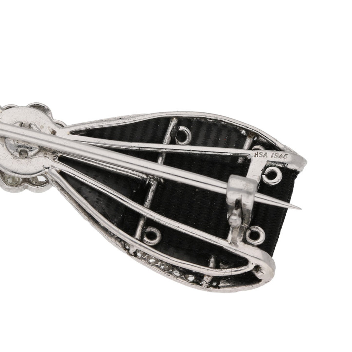 Cartier Edwardian Platinum Diamond & Ribbon Bow Brooch back