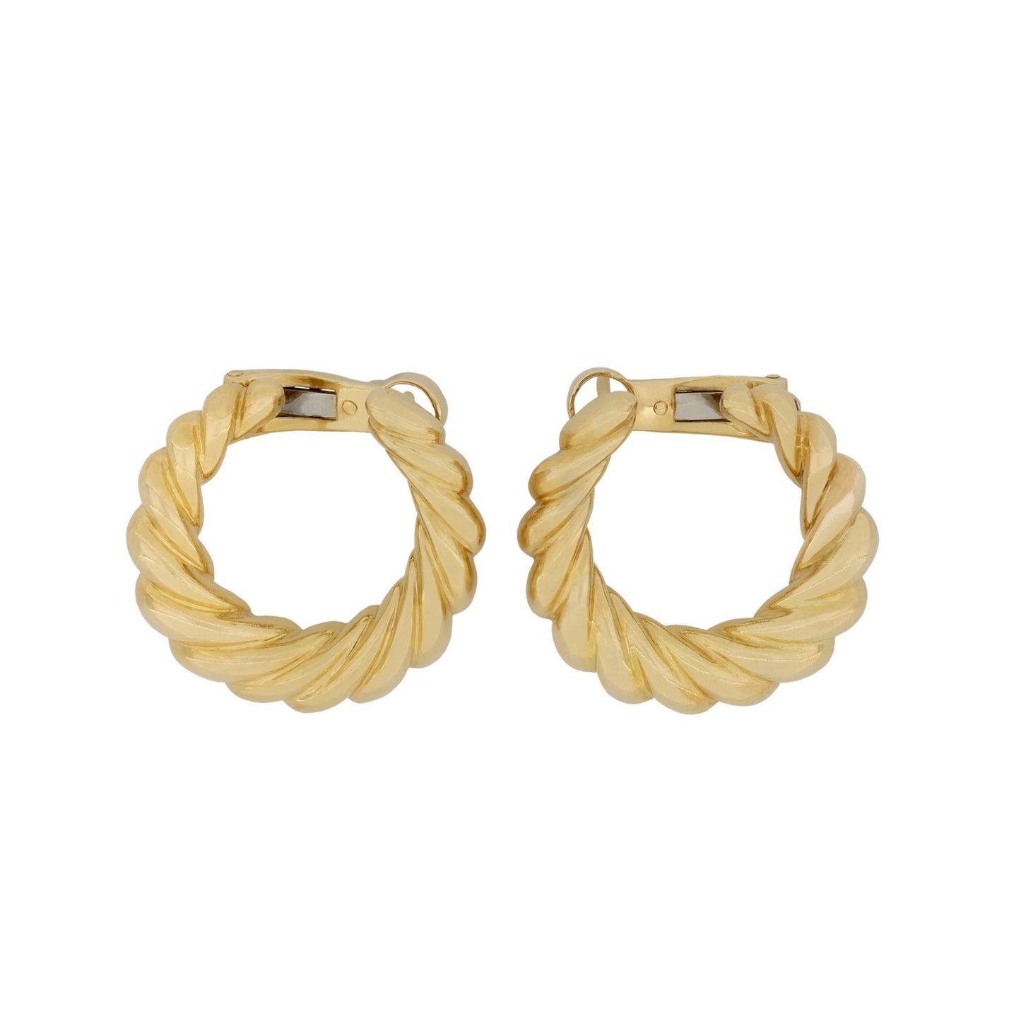 Cartier French 1980s 18KT Yellow Gold Earrings front