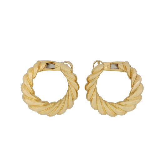 Cartier French 1980s 18KT Yellow Gold Earrings front