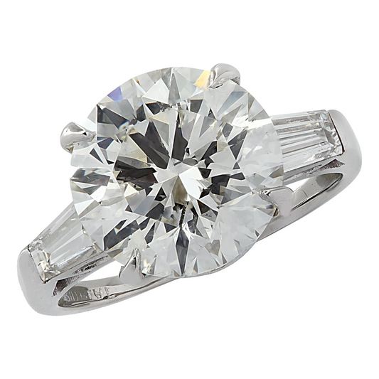 Contemporary Platinum Diamond Ring front