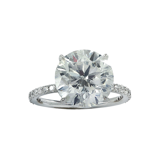 Contemporary Platinum Diamond Ring front